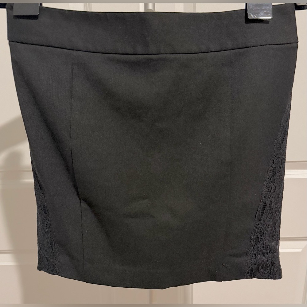 Express Black Mini Skirt Lace Side Detail Size 4